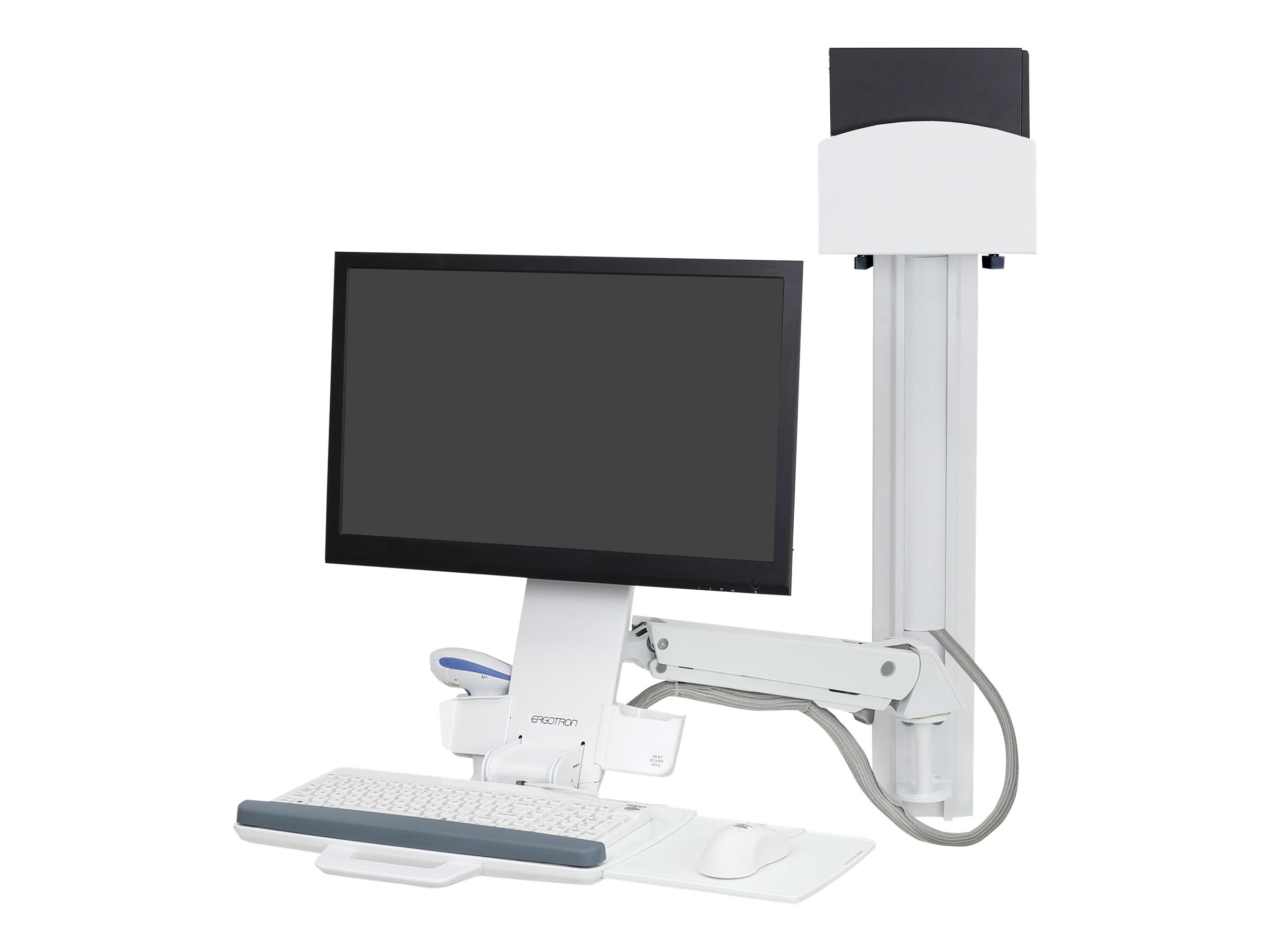 Vorderansicht des ERGOTRON StyleView Sit-Stand Combo Systems weiss