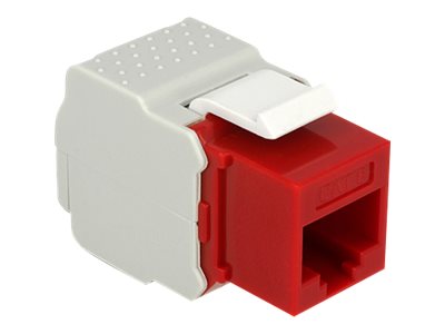 DELOCK Keystone RJ45 Buchse Cat.6 UTP rot - Vorderansicht
