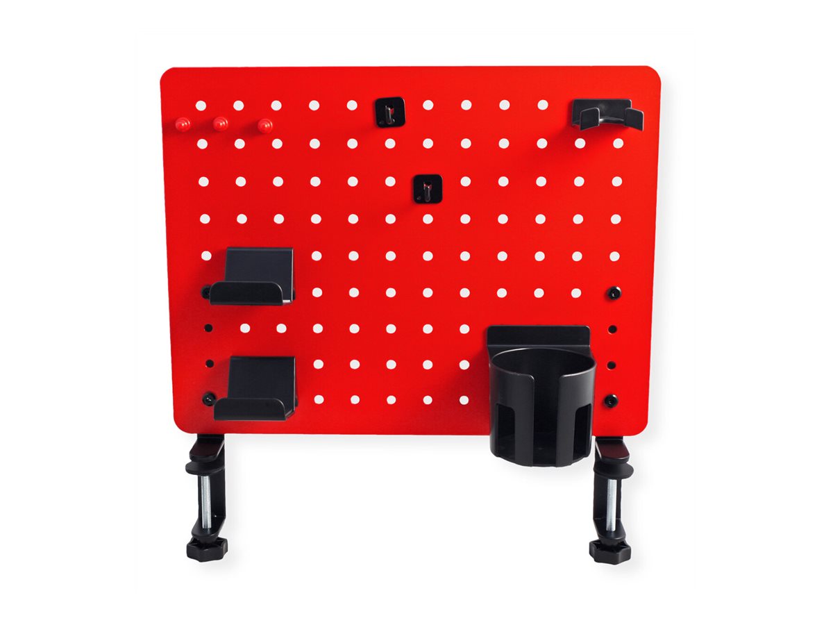VALUE Stecktafel für Gamer Klemmhalterung rot - Detailaufnahme
