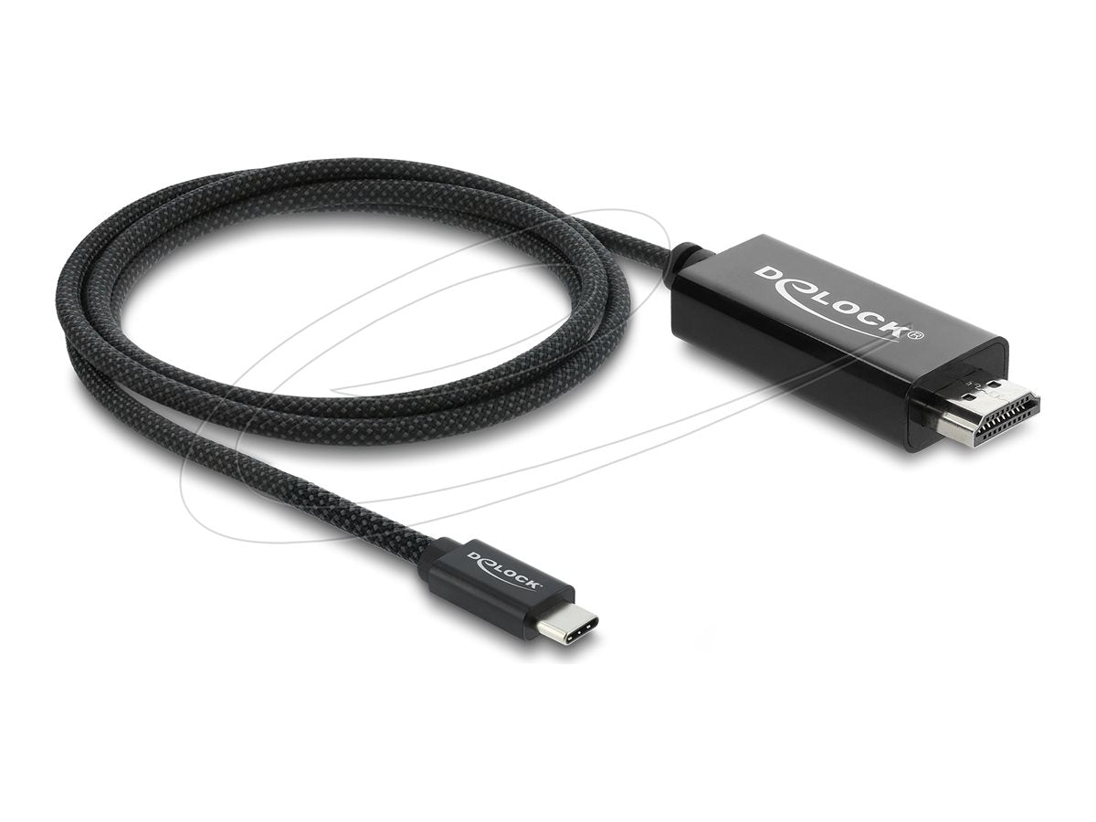 DELOCK Koaxiales USB Type-C zu HDMI Kabel DP Alt Mode 4K 60 Hz mit Geflechtmantel 1m - Vorderansicht