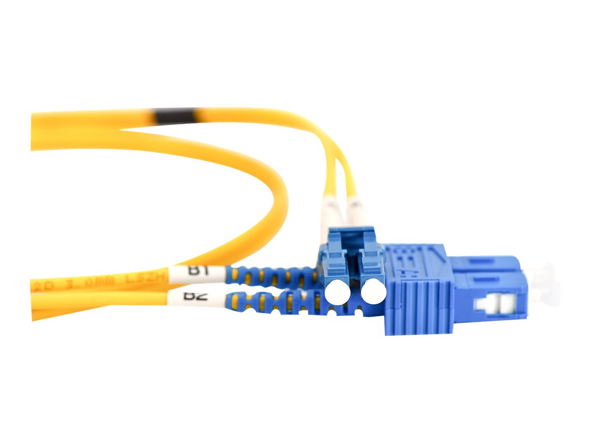 DIGITUS LWL Patchkabel LC/SC 09/125um Singelmode Duplex Halogenfrei gelb Detailansicht