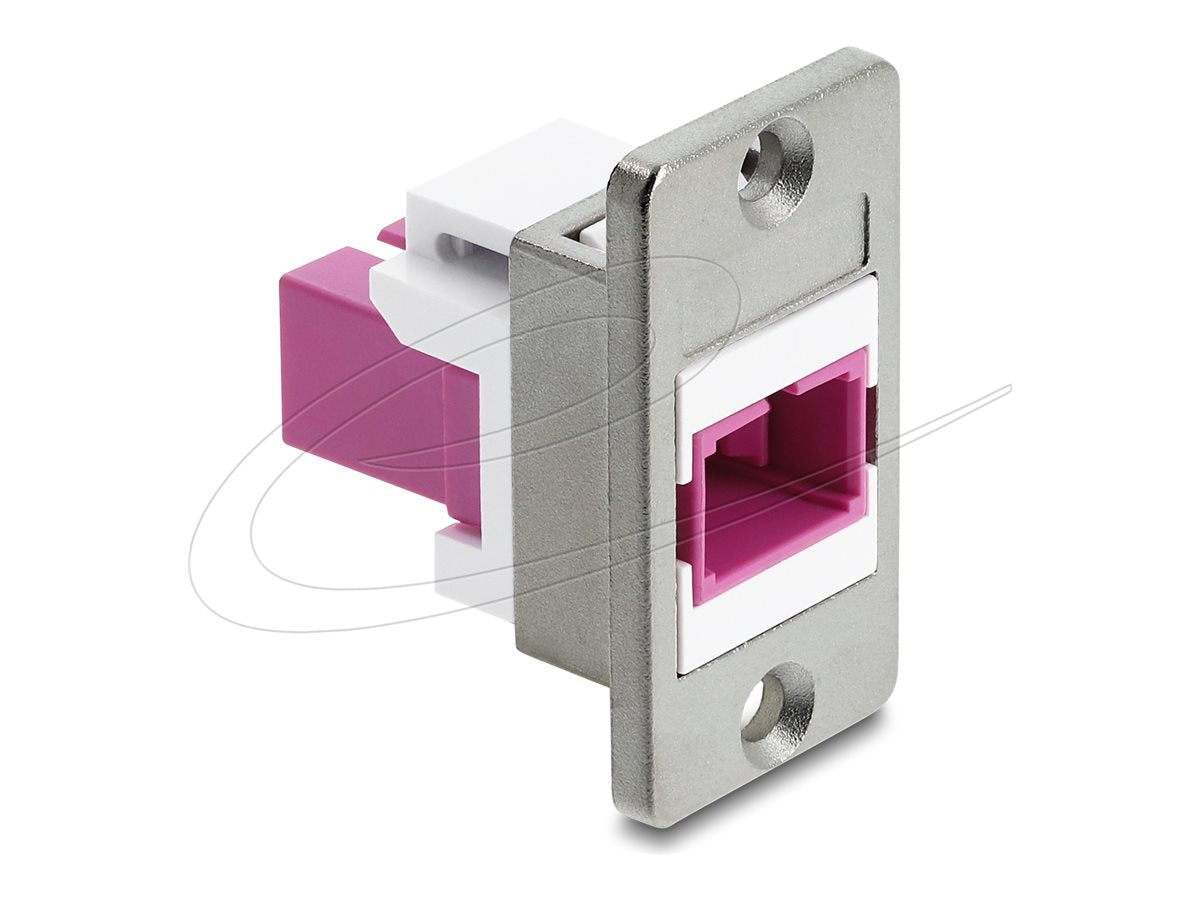 DELOCK Panel Mount SC Simplex Buchse zu SC Simplex Buchse silber / violett / weiss
