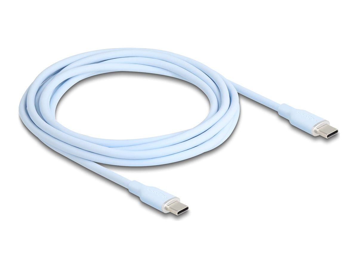 DELOCK USB 2.0 Kabel USB Type-C Stecker zu Stecker PD 3.0 60 W 2,5m Vorderansicht