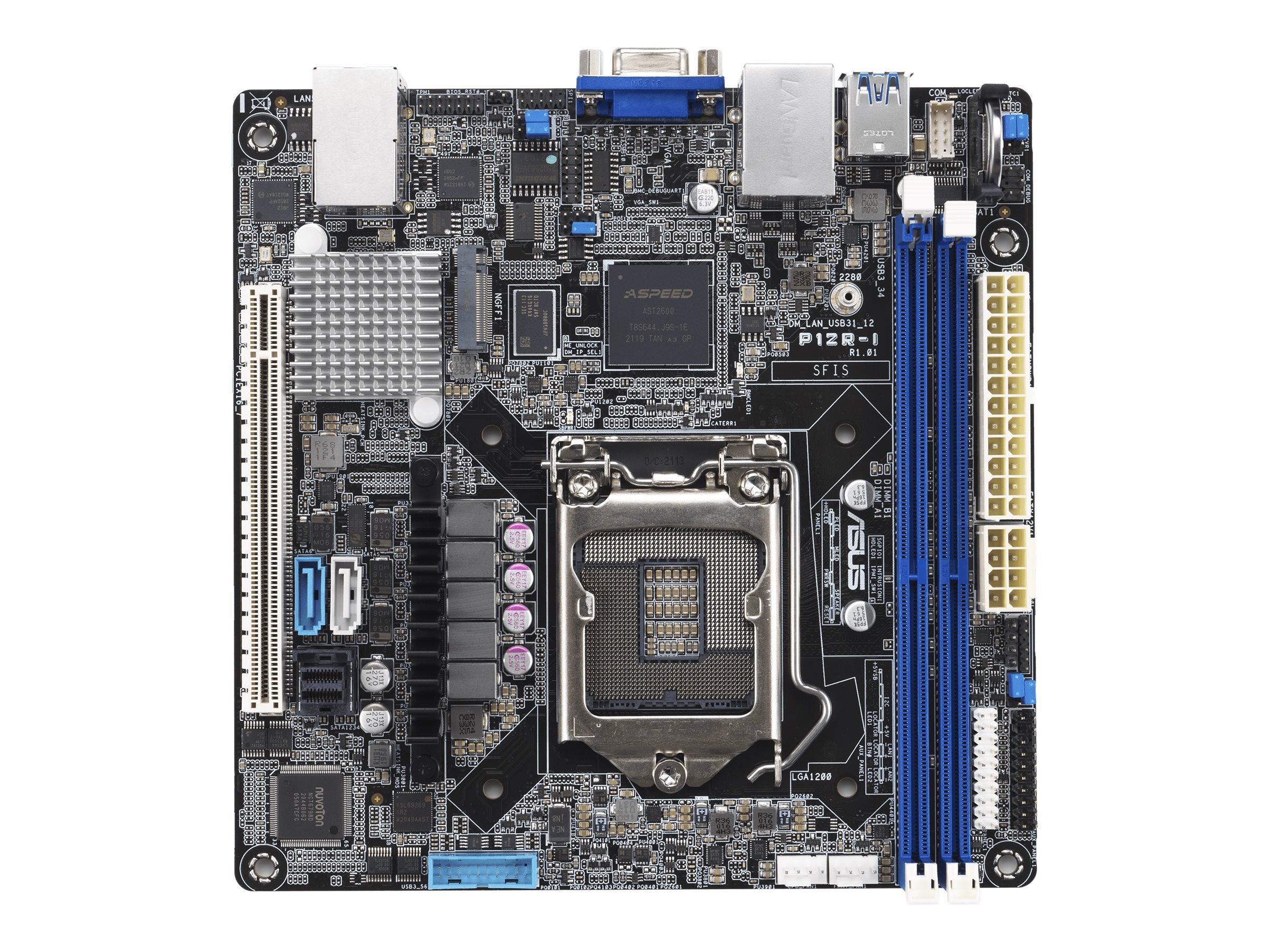 ASUS P12R-I/AMSB10 LGA1200 mini ITX Server MB Vorderansicht