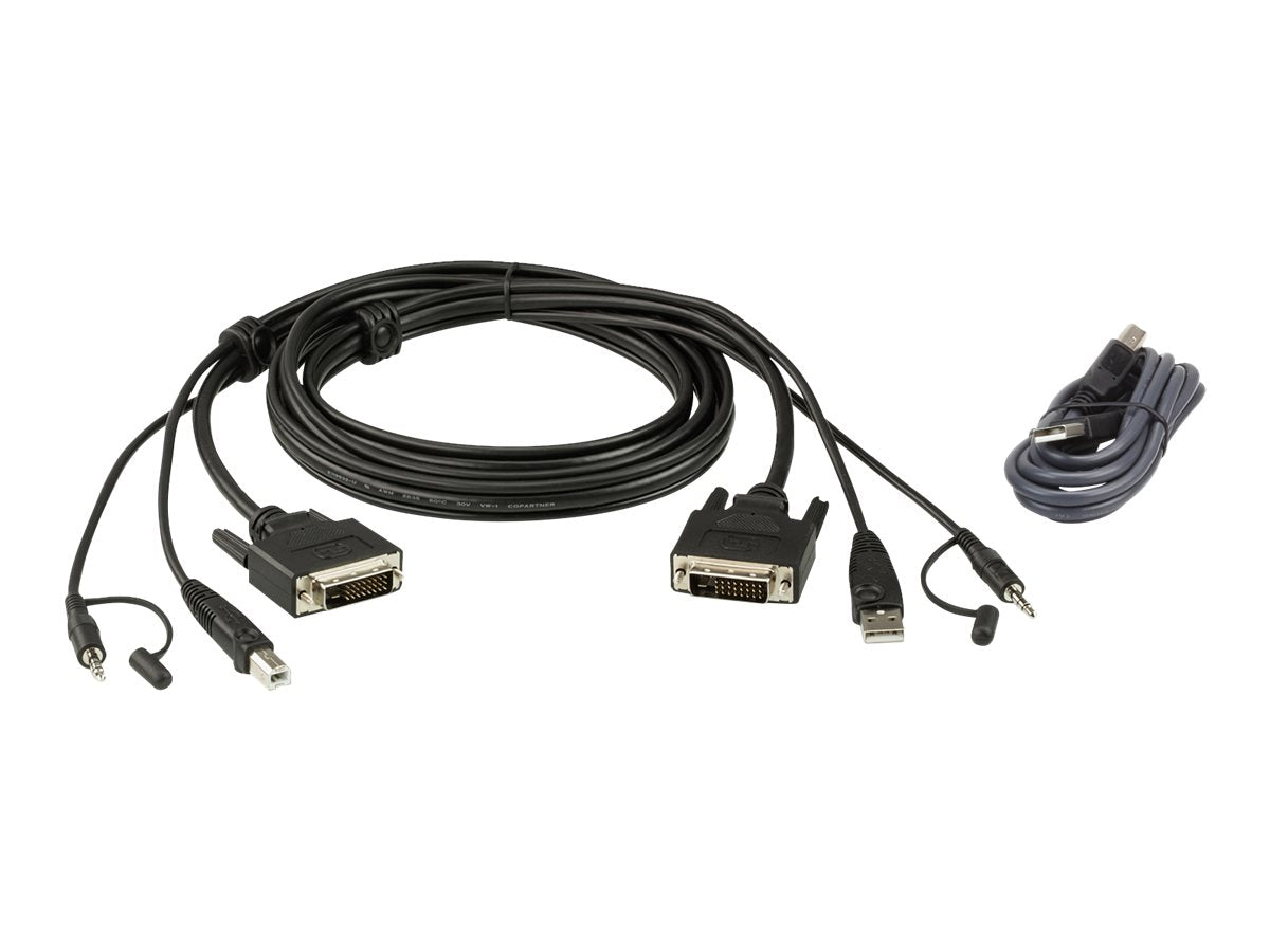 ATEN 2L-7D02UDX2 USB DVI-D Dual-Link Secure KVM Kabel Set - Vorderansicht