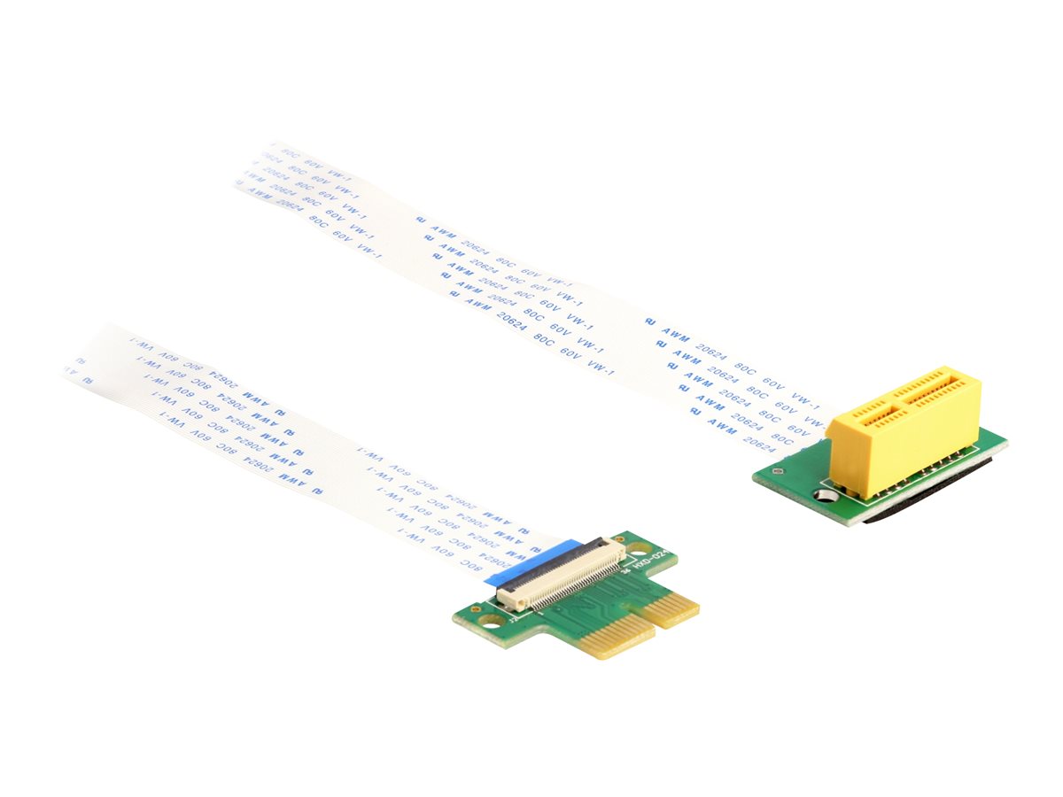 DELOCK Riser Karte PCI Express x1 Stecker zu x1 Slot 90 gewinkelt mit FPC Kabel 15cm - Vorderansicht