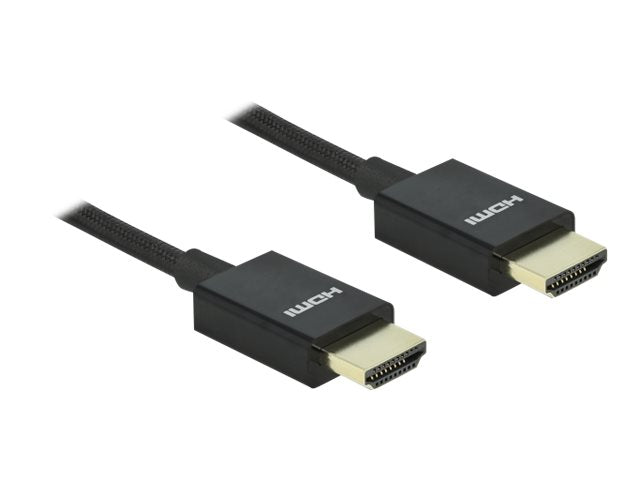DELOCK Koaxiales High Speed HDMI Kabel 48 Gbps 8K 60 Hz schwarz 2 m - Vorderansicht