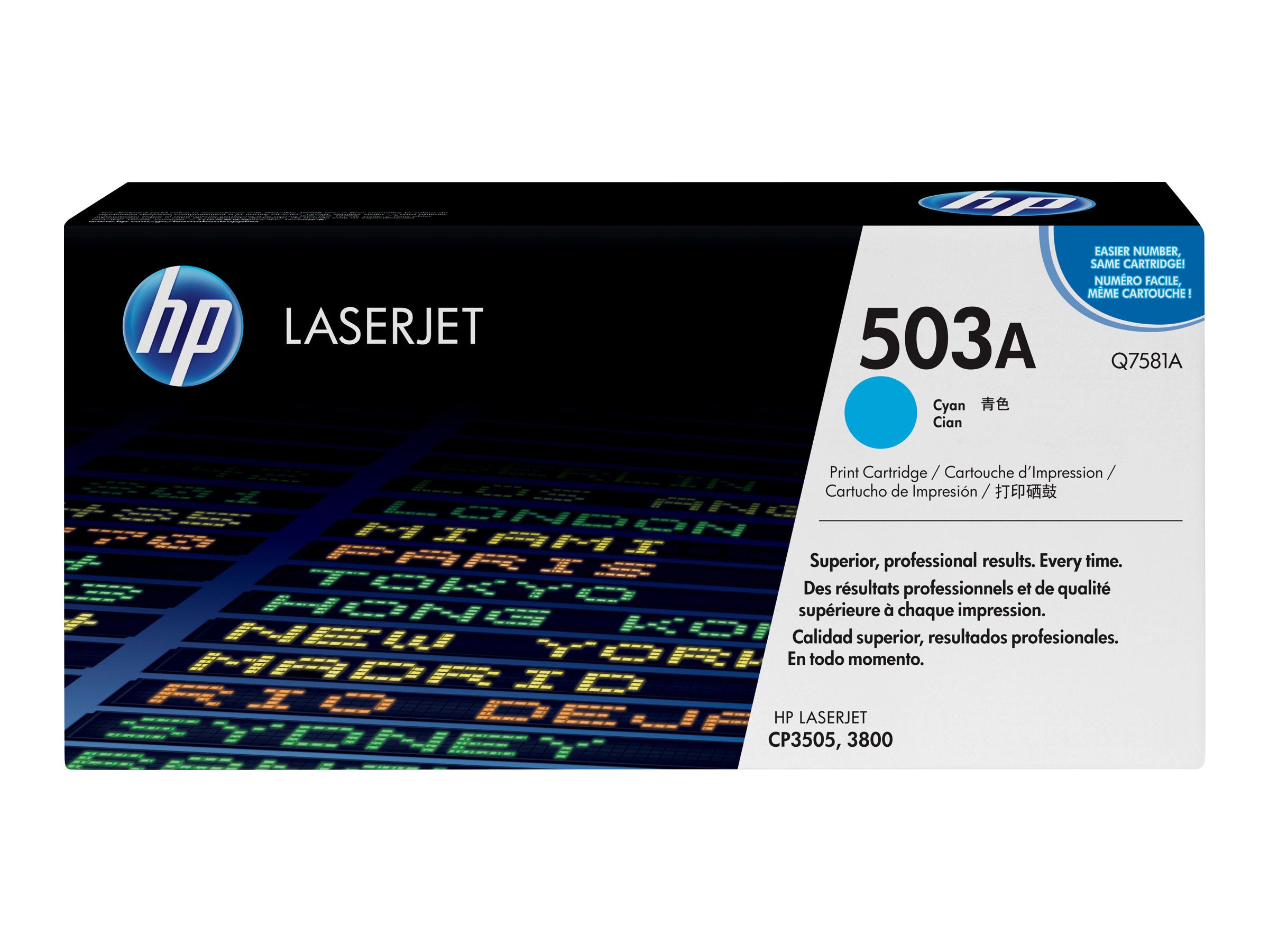 HP 503A Tonerpatrone Q7581A Cyan Vorderansicht