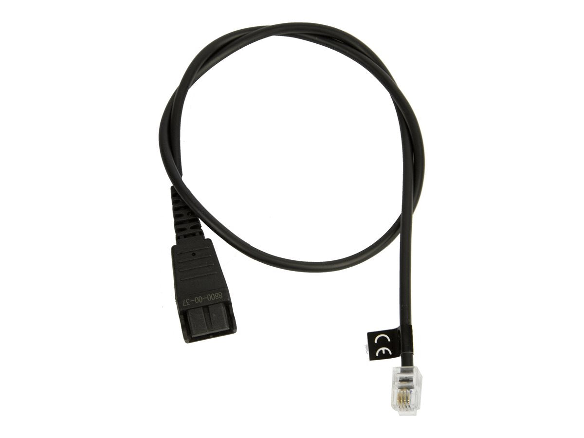 JABRA QD Cord to RJ10 straight 0.5 meters e.g. for Lucent Callmaster V VI Cisco 79xx and PLX A22