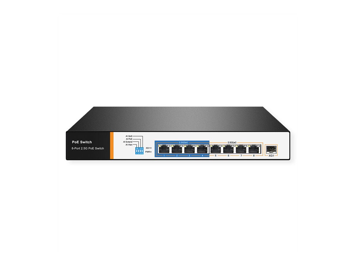 VALUE PoE++ 2,5 Gigabit Ethernet Switch Vorderansicht