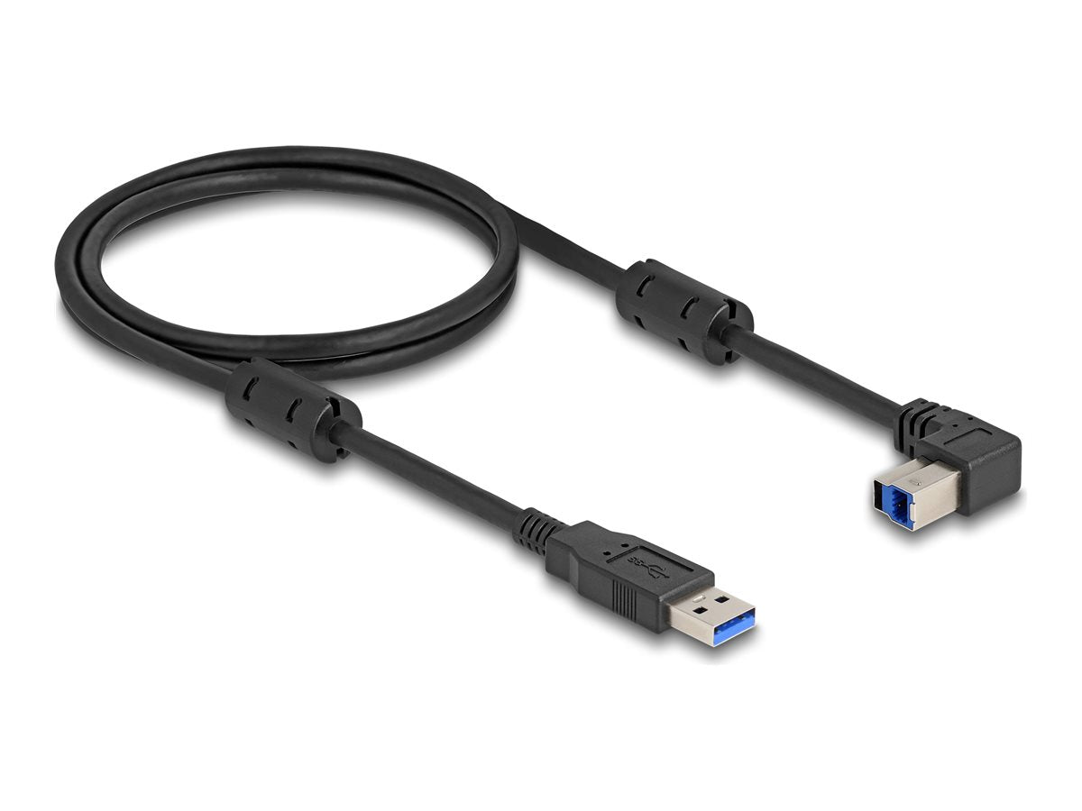 DELOCK USB 5 Gbps Kabel Typ-A Stecker zu Typ-B Stecker 90 oben gewinkelt 1m - Vorderansicht