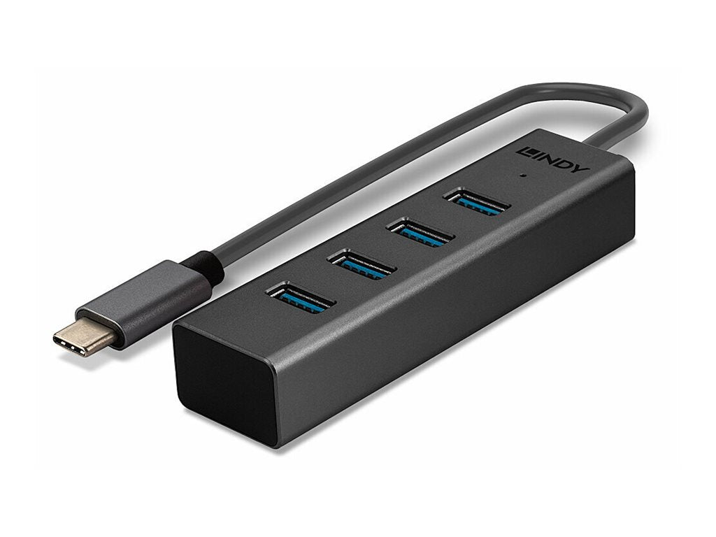 LINDY 4 Port USB 3.2 Typ C Hub - Anschlussmöglichkeiten