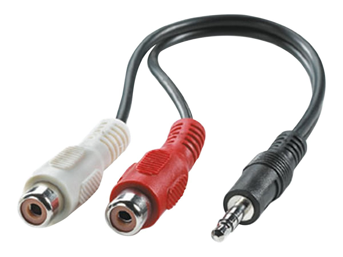 ROLINE 3,5mm ST -zu-Cinch 2x BU Kabel 0,2m - Vorderansicht
