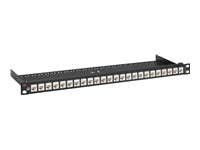 RACKMOUNT.IT Patchpanel 24 port 2/3U Black Frame White Couplers