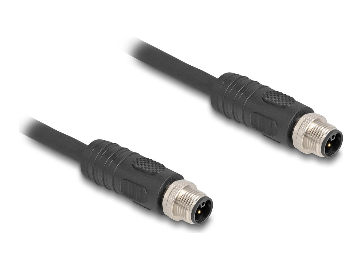 DELOCK M12 Kabel L-kodiert 4 Pin Stecker zu Stecker - Vorderansicht