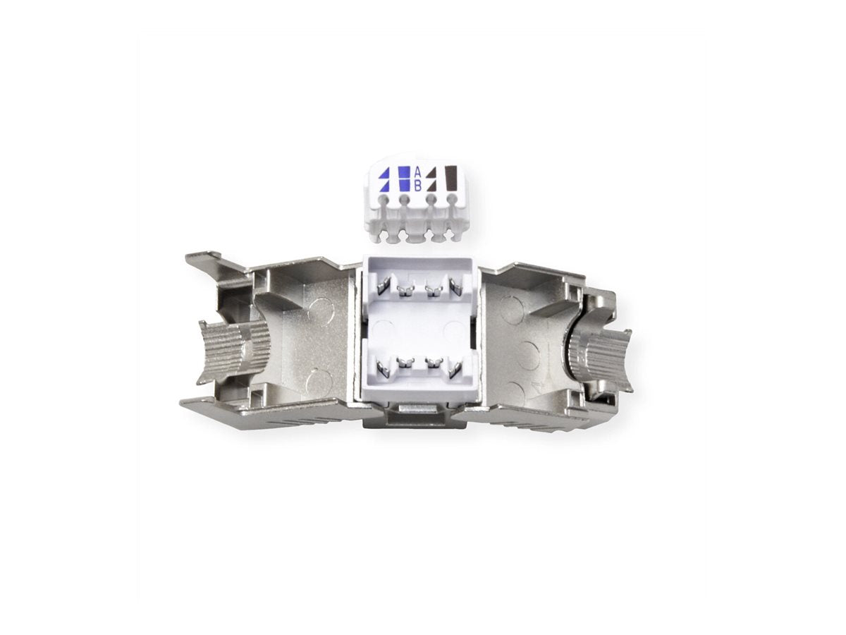 ROLINE Kat.6A Class EA Keystone RJ-45 geschirmt werkzeuglos Vorderansicht
