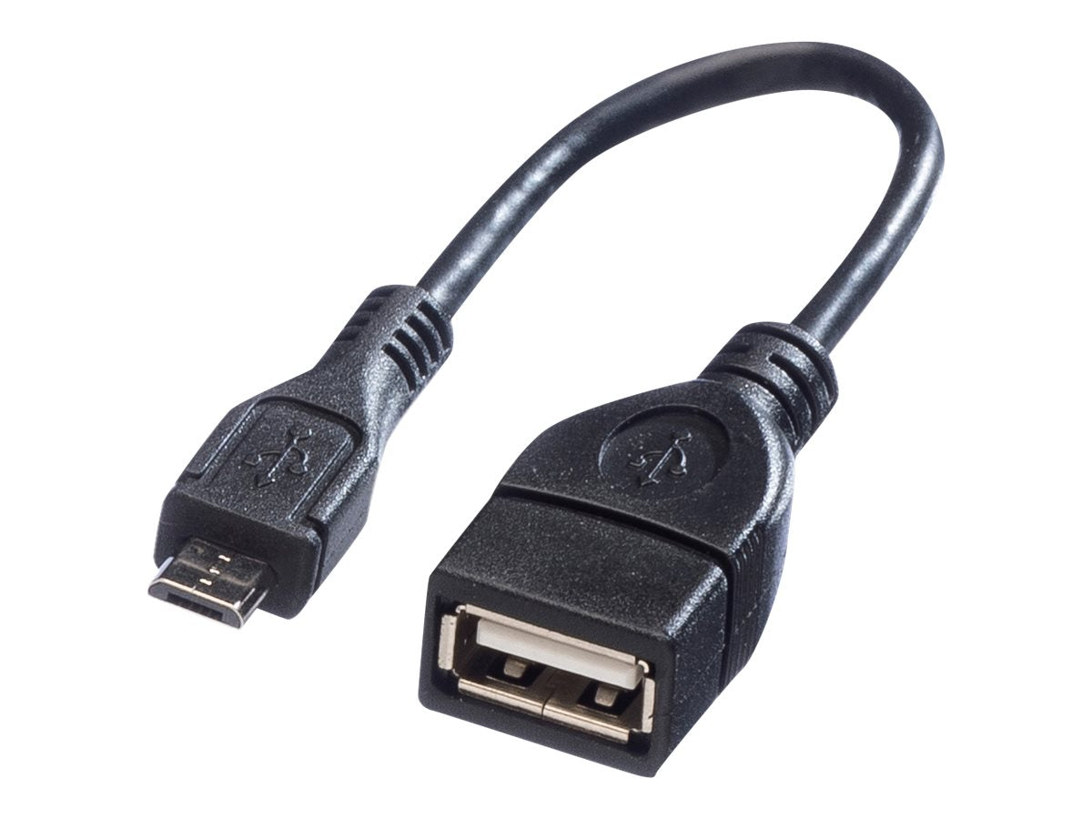 VALUE USB 2.0 Kabel USB 2.0 Typ Micro B - Typ A BU OTG 0,15m Verpackung