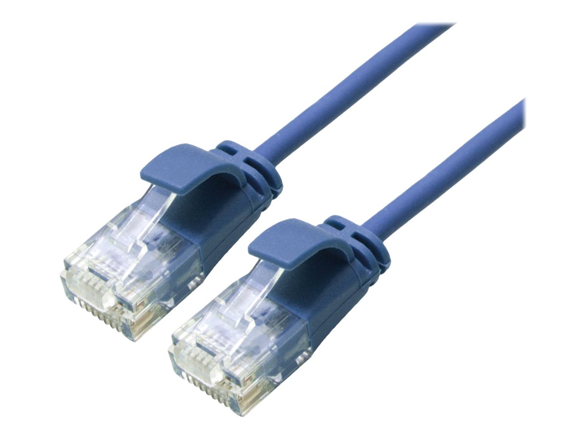 ROLINE GREEN UTP Patchkabel Kat.6A Class EA LSOH slim blau 1m - Vorderansicht