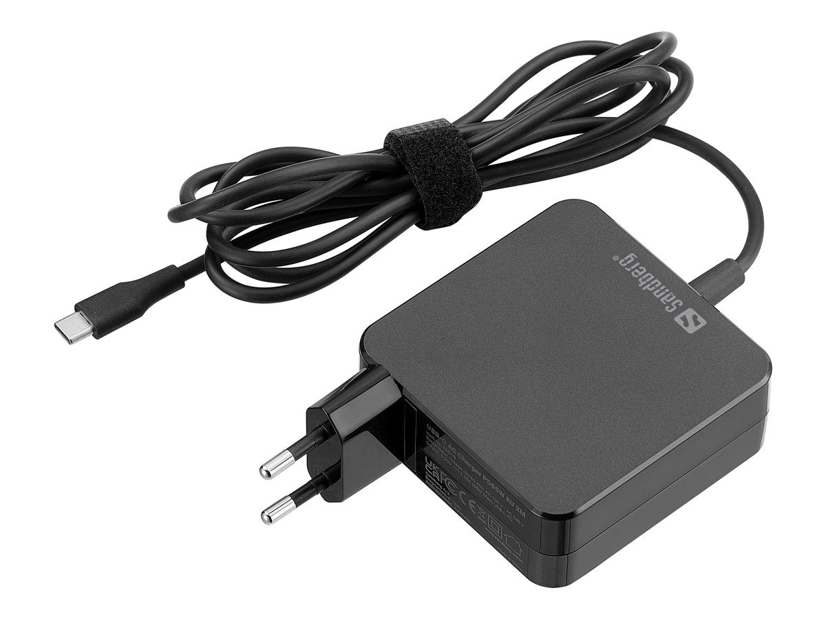 Vorderansicht des SANDBERG USB-C AC Charger PD65W EU 2M
