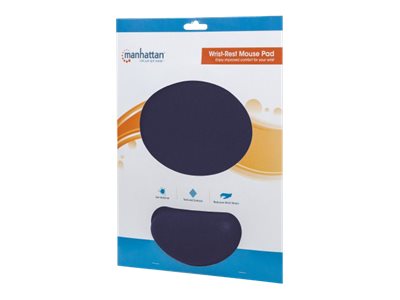 MANHATTAN Mauspad mit Handgelenkauflage Ergonomisches Design Anti-Rutsch Unterlage Schaumstoff fuehlt sich an wie Gel blau
