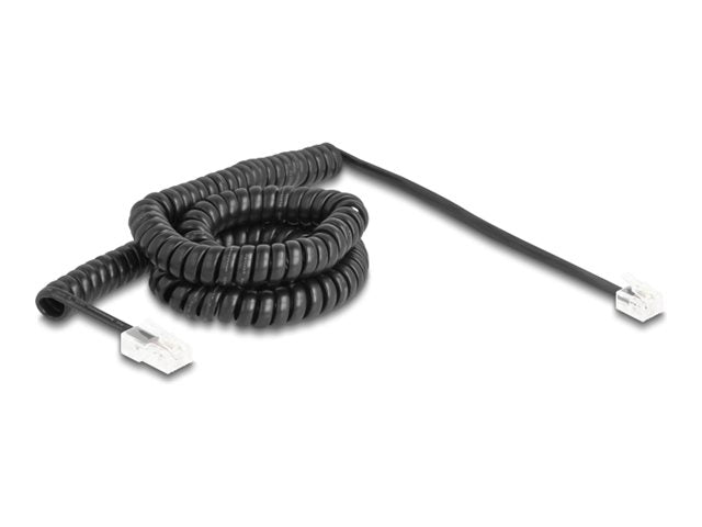 DELOCK Telefonkabel RJ11 zu RJ45 schwarz 5m Vorderansicht