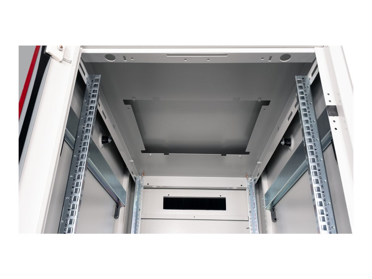ROLINE Netzwerkschrank Pro 48,26cm 19Zoll 42 HE 600x1000 BxT Glastür grau - Seitenansicht