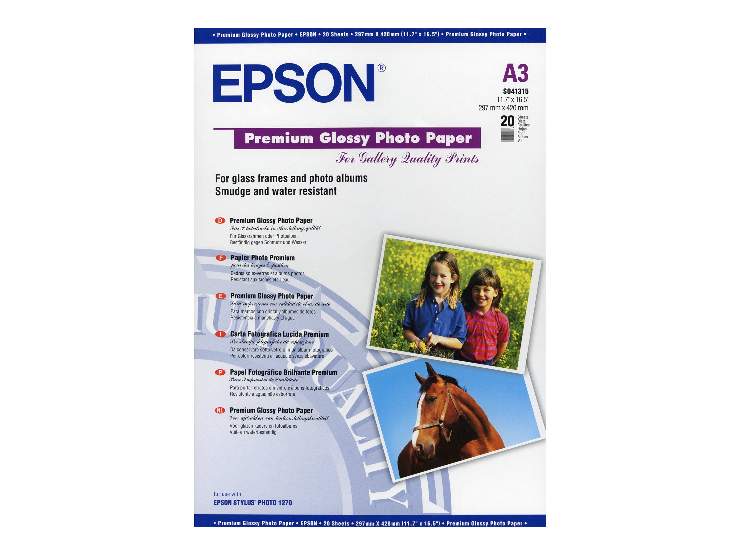 EPSON S041315 glänzend Foto Papier Vorderansicht