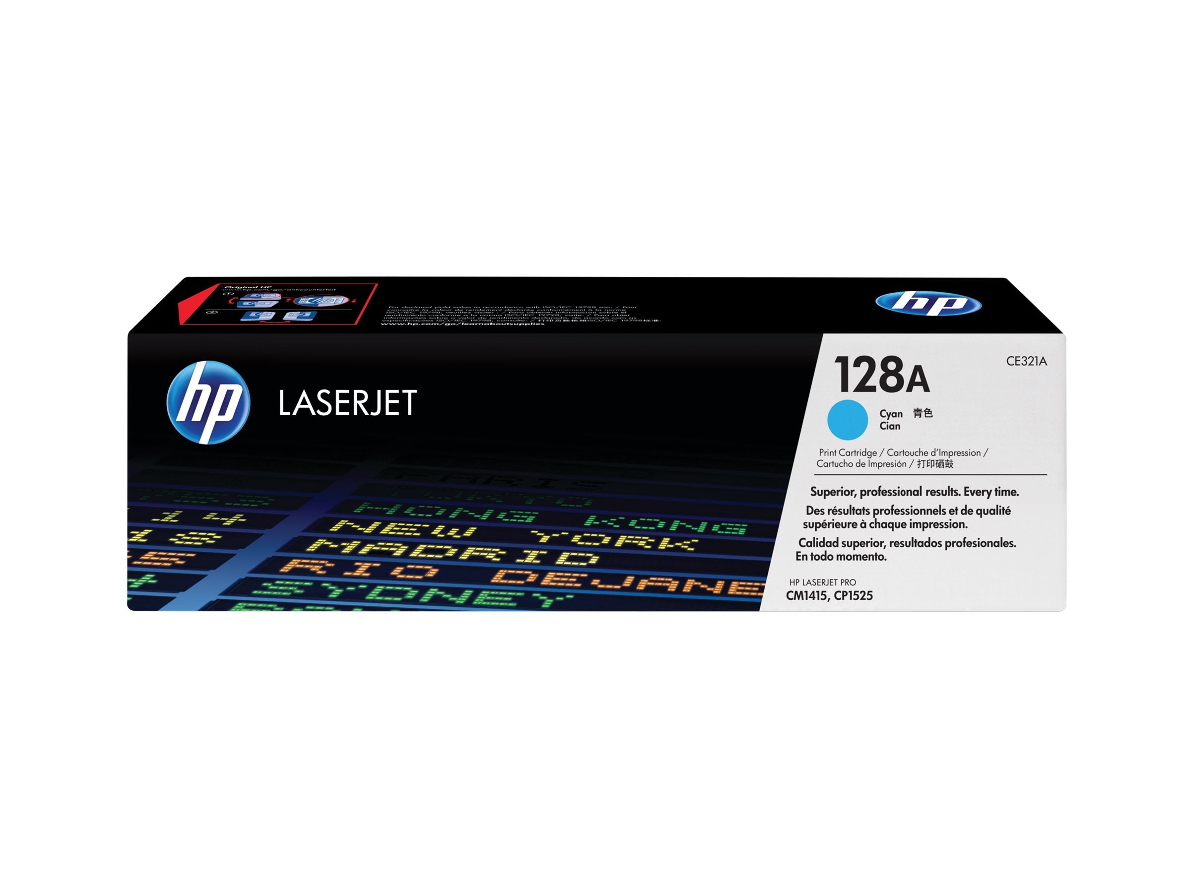 HP 128A Tonerpatrone CE321A Cyan Vorderansicht