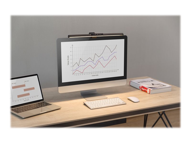 DIGITUS LED Monitor Bar Light 5W 250lm clamp black - Vorderansicht