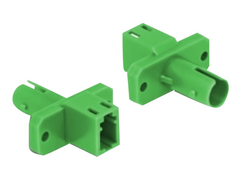 DELOCK LWL Hybrid Kupplung LC Simplex Buchse zu ST Simplex Buchse grün - Vorderansicht