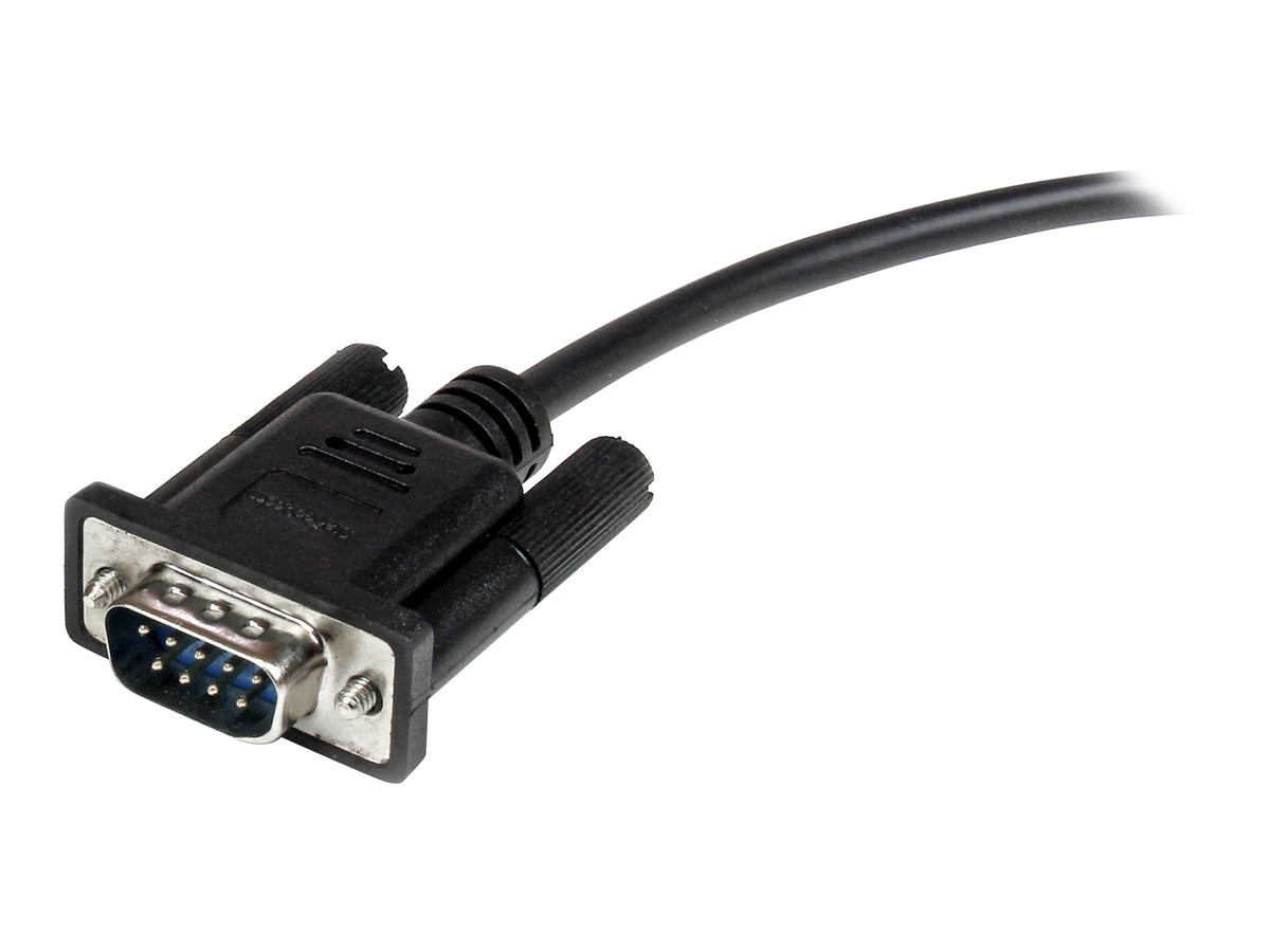 Detailansicht des Steckers des STARTECH.COM 2m schwarzen DB9 RS232 seriellen Verlängerungskabels