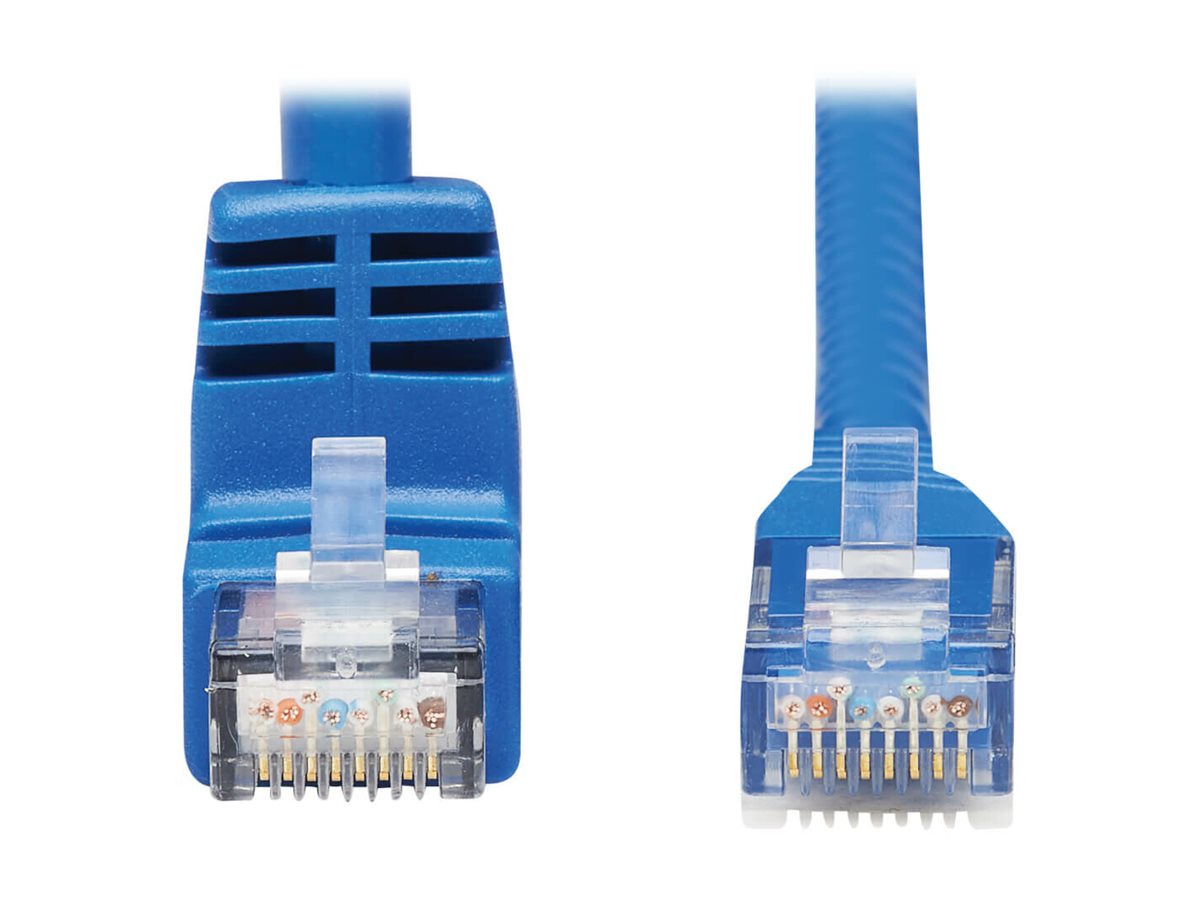 EATON TRIPPLITE Down-Angle Cat6 Gigabit Molded UTP Ethernet Cable RJ45 Right-Angle Down M to RJ45m Blue 15 ft. 4