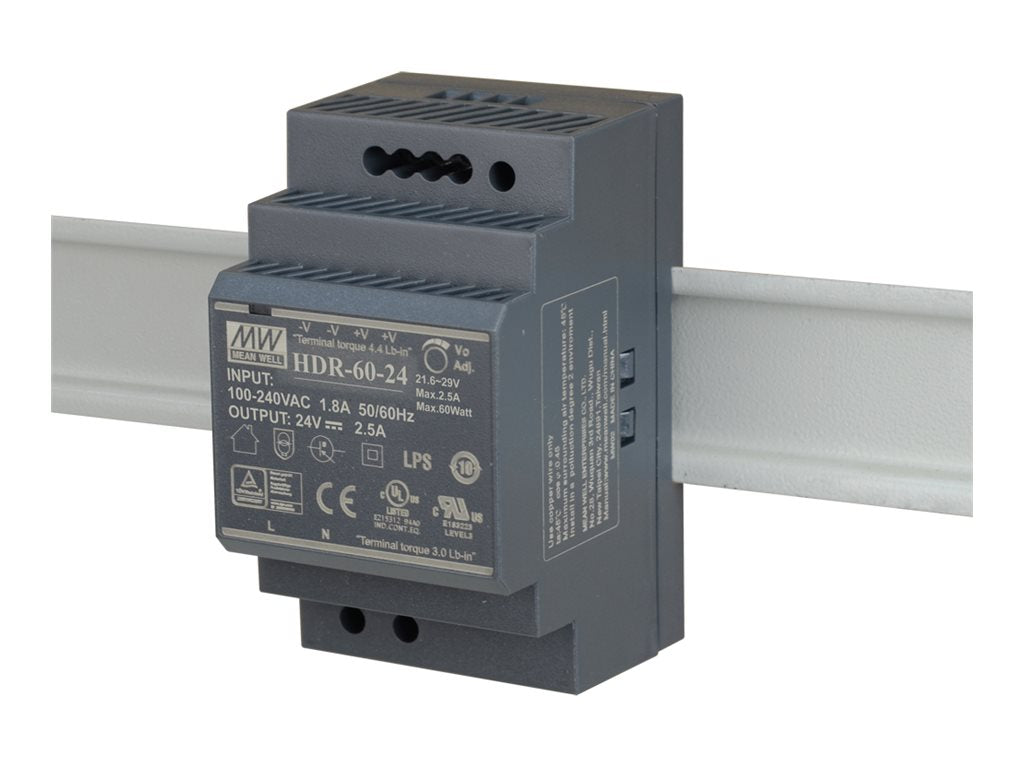 D-LINK DIS-H60-24 60W 24VDC Ultra Slim DIN Rail PSU Vorderansicht