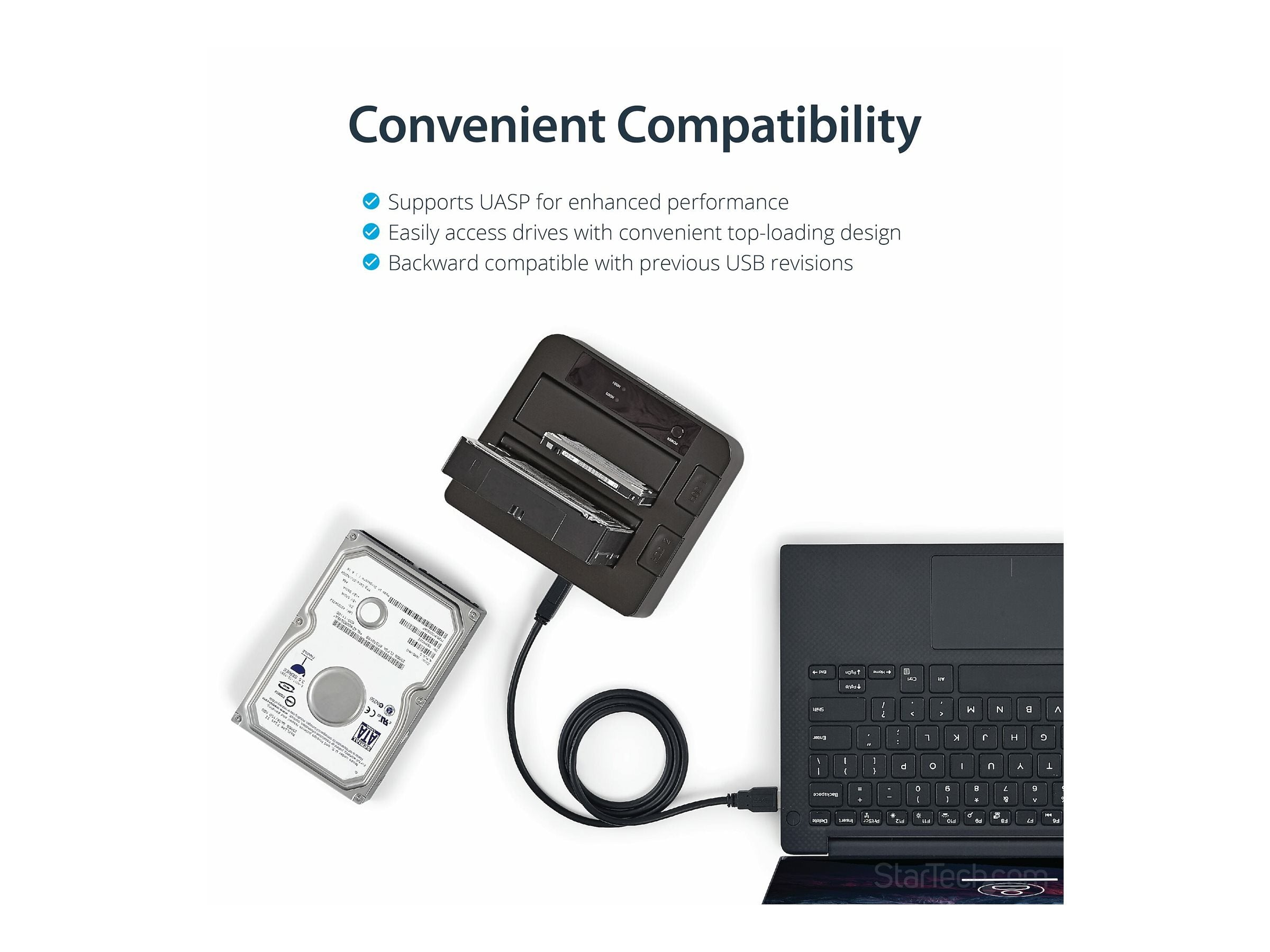 STARTECH.COM USB 3.1 Dual-bay Festplatten Dockingstation Rückansicht