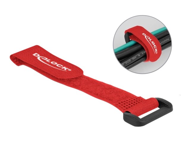 DELOCK Klett-Kabelbinder rot Anwendung