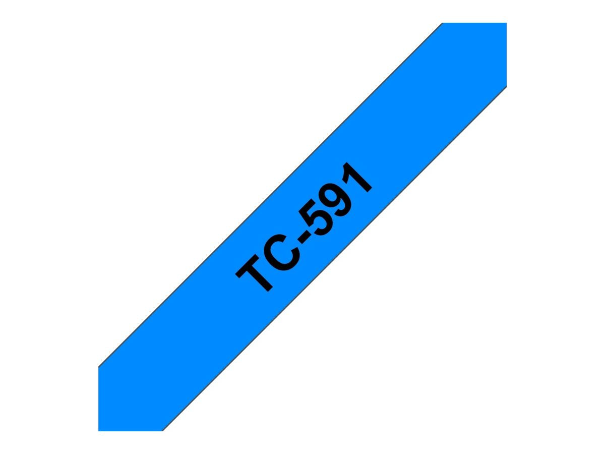 BROTHER P-Touch TC-591 schwarz auf blau 9mm Vorderansicht