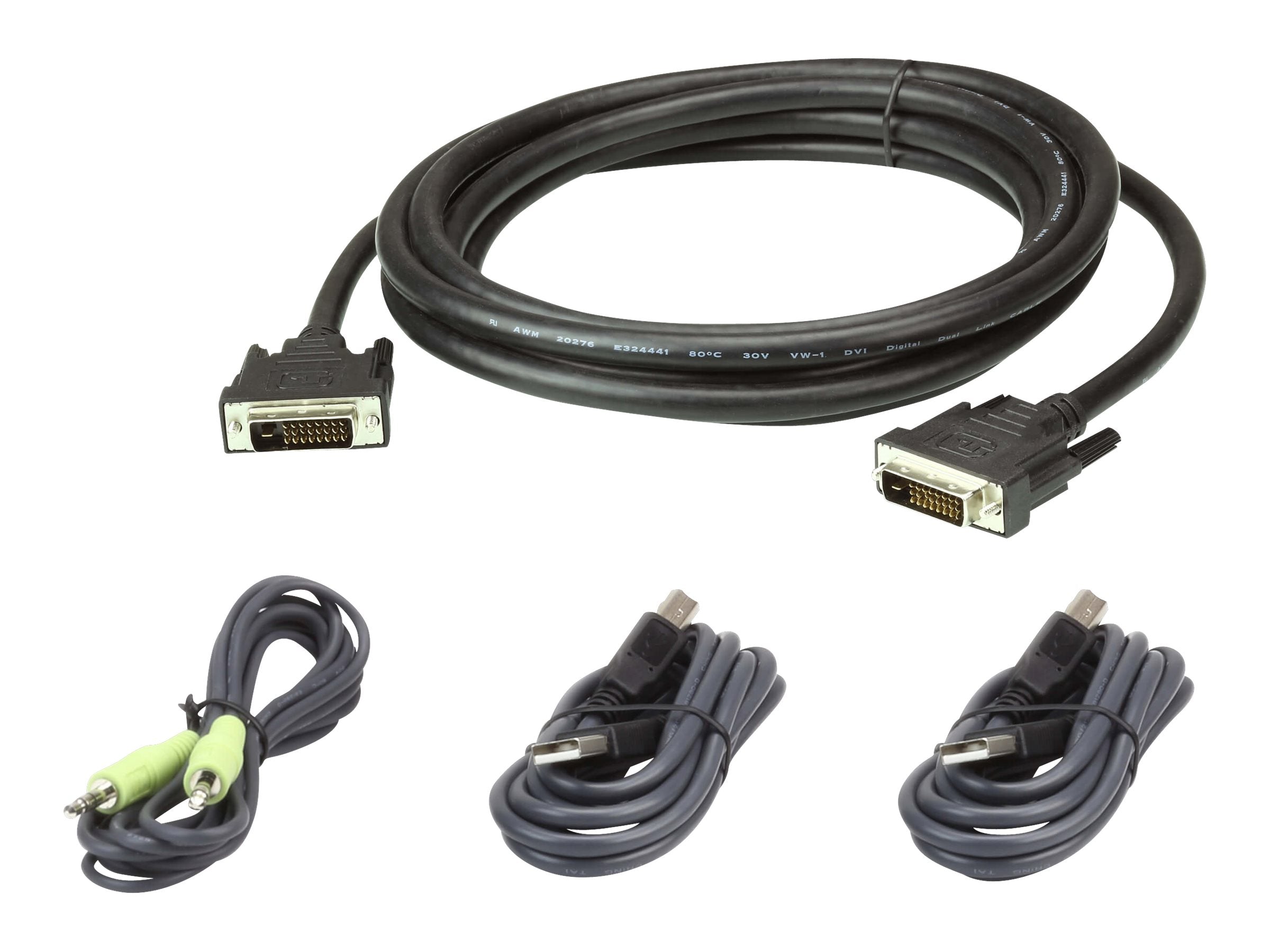 ATEN 2L-7D03UDX4 USB DVI-D Dual Link Secure KVM Kabel Set - Vorderansicht