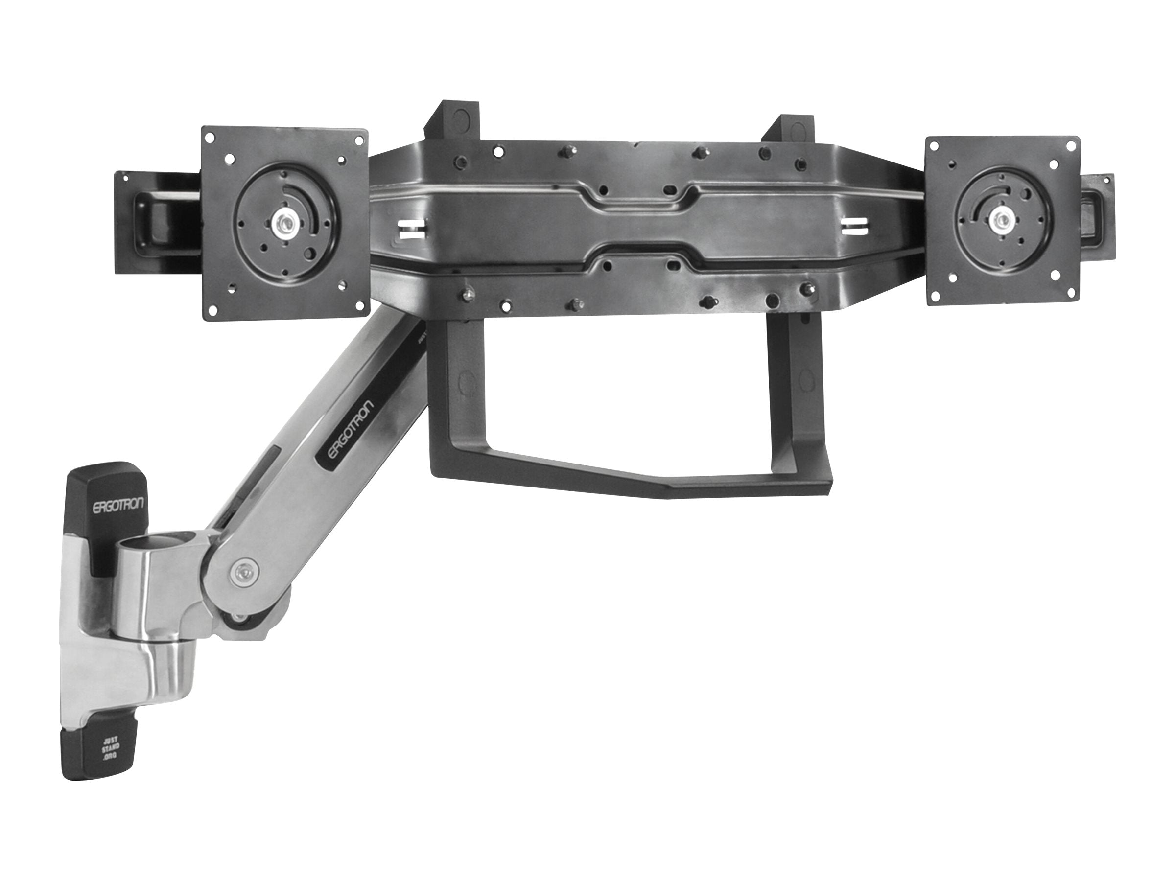 Vorderansicht des ERGOTRON Dualmonitor und Griff-Kit
