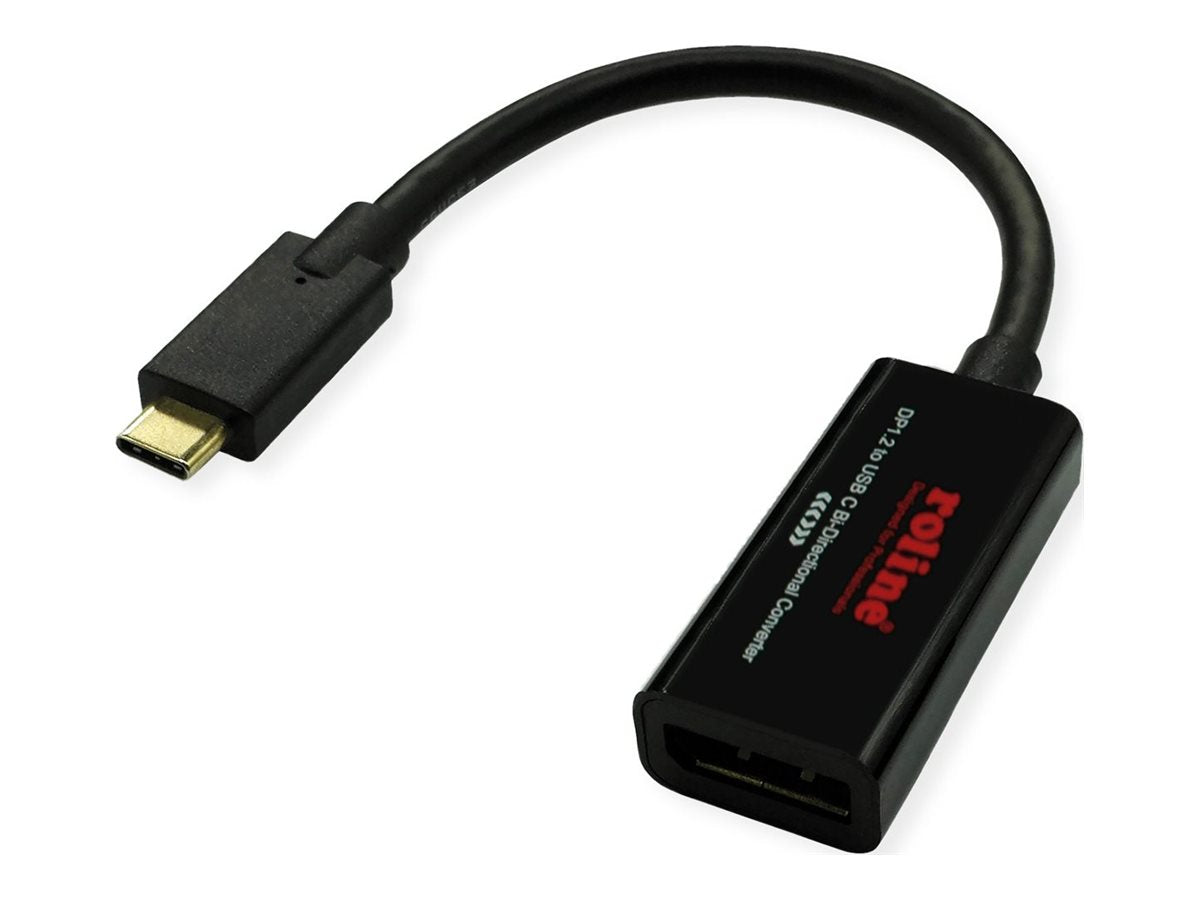 ROLINE USB Typ C - DisplayPort v1.2 bidirektionaler Kabel-Adapter ST/BU 0,2m - Vorderansicht