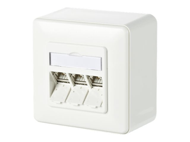 METZ CONNECT C6Amodul 3 Port 180 AP-Dose reinweiss RAL9010 Vorderansicht