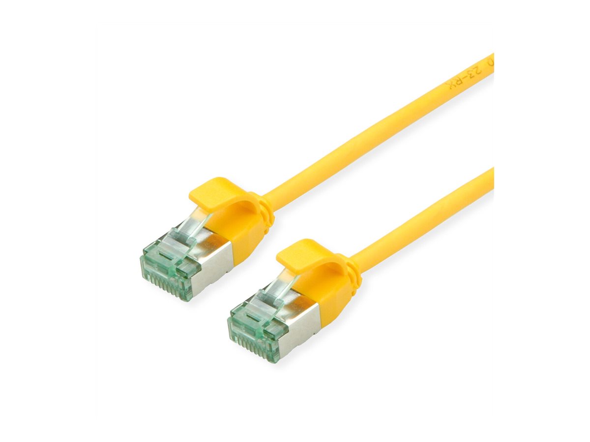 ROLINE RM U/FTP DataCenter Patchkabel Kat.6A Class EA slim gelb 2m - Vorderansicht