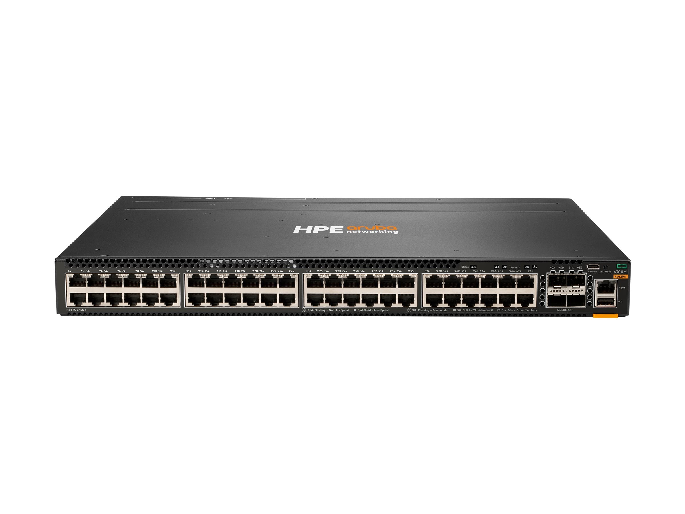 HPE Aruba 6300M 48G Power to Port Airflow 2 Fans 1 Power Supply Unit Bundle