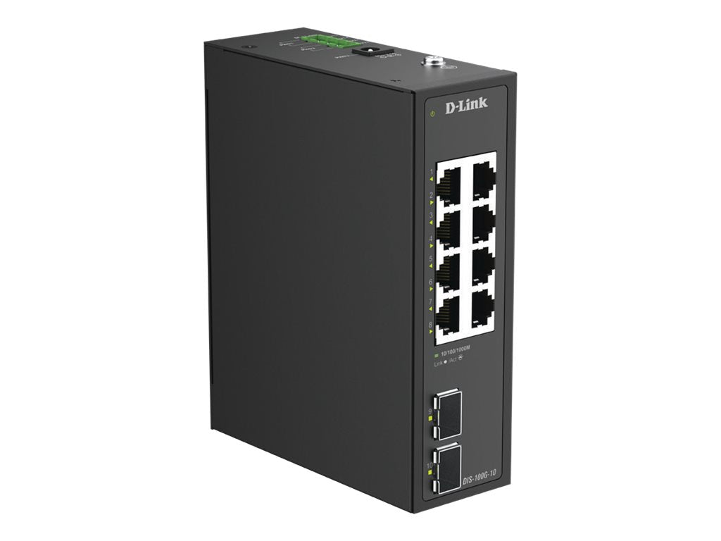 D-LINK DIS-100G-10 10-Port Gigabit Industrial unmanaged Switch Vorderansicht