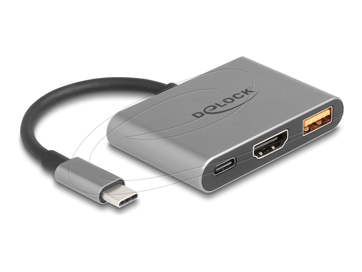 DELOCK USB Type-C Adapter zu HDMI 4K 30 Hz mit USB Typ-A und USB Type-C PD 2.0 90 W