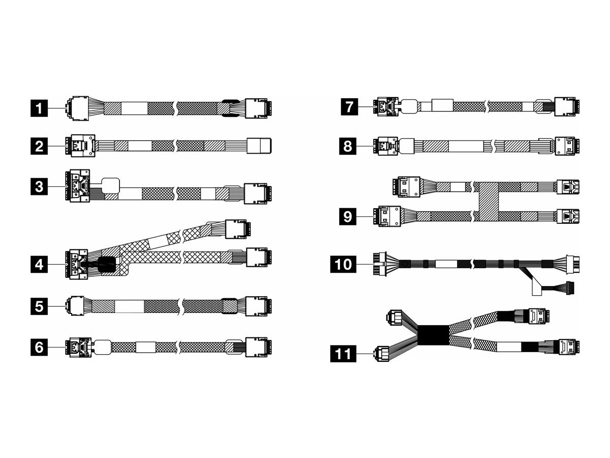 LENOVO ISG ThinkSystem SR630 V3 6,35cm 2,5Zoll Gen5 AnyBay Backplane NVMe Cable Kit - Vorderansicht