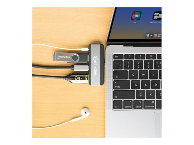 MANHATTAN USB-C PD 4-in-1 Mobile Dockingstation Vorderansicht