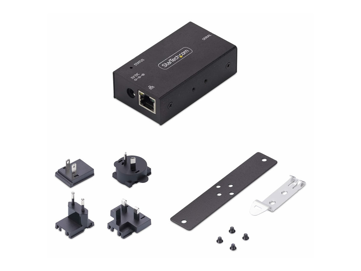 STARTECH.COM 1-Port Seriell auf Ethernet Adapter Serial TCP IP Server Wand/DIN Montage RS232 Ethernet Adapter/Konverter