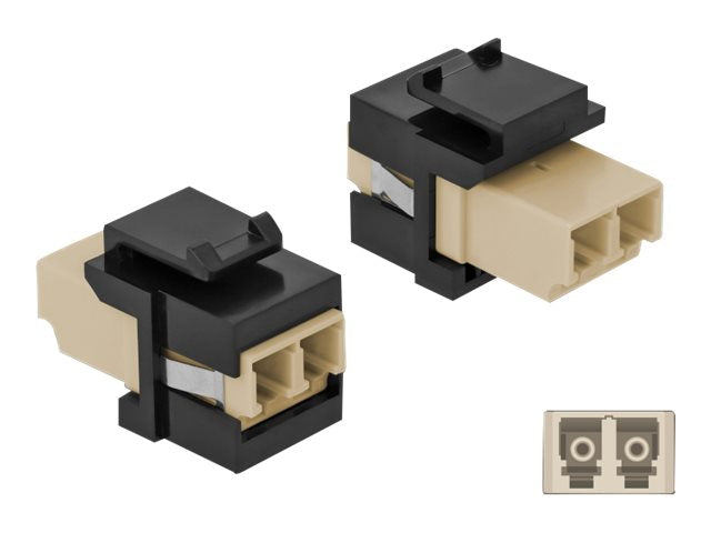 DELOCK Keystone Modul LC Duplex Buchse zu LC Duplex Buchse beige/schwarz