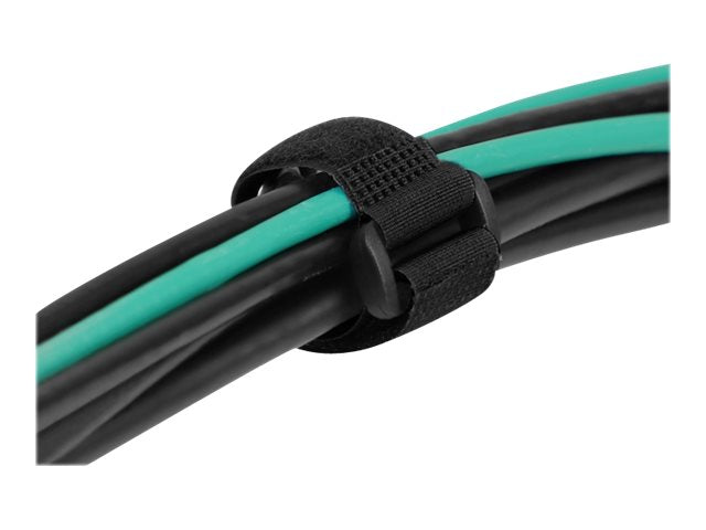 DELOCK Klett-Kabelbinder mit Schlaufe und Befestigungsöse L 280 x B 38mm schwarz 3 Stück