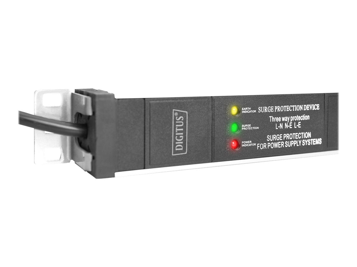 DIGITUS 1HE Aluminium Steckdosenleiste Anschlussansicht